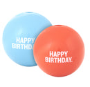 Happy Birthday ball is made from the award-winning Orbee-Tuff material, which is 100% recyclable and non-toxic. Ball is durable, bouncy, buoyant, and perfect for tossing, fetching, and bouncing. Toy is infused with natural mint oil.