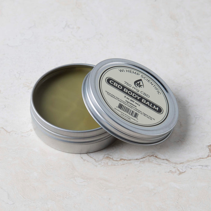The 750 mg. Hemp Body Balm from Wisconsin Hemp Scientific is concentrated to provide fast acting relief for back, neck, knee or joint pain. The coconut oil base provides moisturizing benefits.