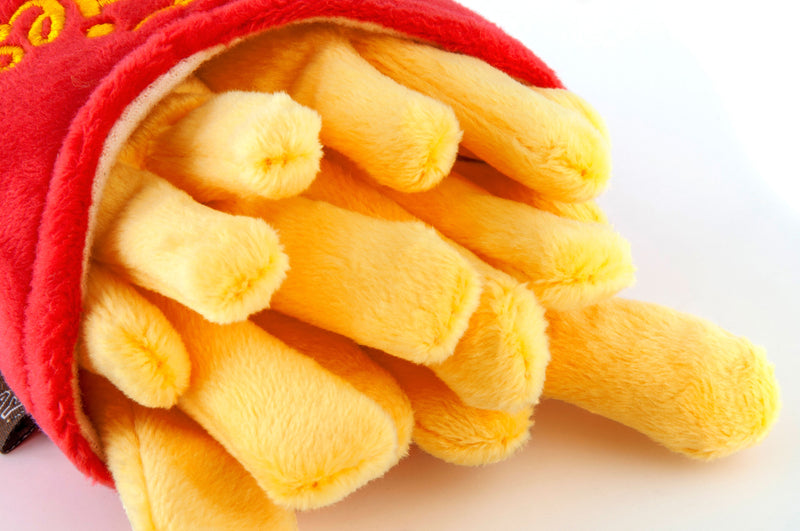 P.L.A.Y. plush dog toys are certified non-toxic, made with durable double-layered fabrics that feature reinforced stitching for extra durability, and are filled with PlanetFill® filler made from 100% post-consumer certified-safe recycled plastic bottles.