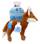 Clean Earth dog toys are made from 100% recycled plastic water bottles; including the fabric, stuffing, binding, and thread. Each toy redirects waste from up to 9 plastic water bottles from ending up in oceans, waterways, and landfills. Toy is durable, floats, and includes a built-in squeaker for added fun!