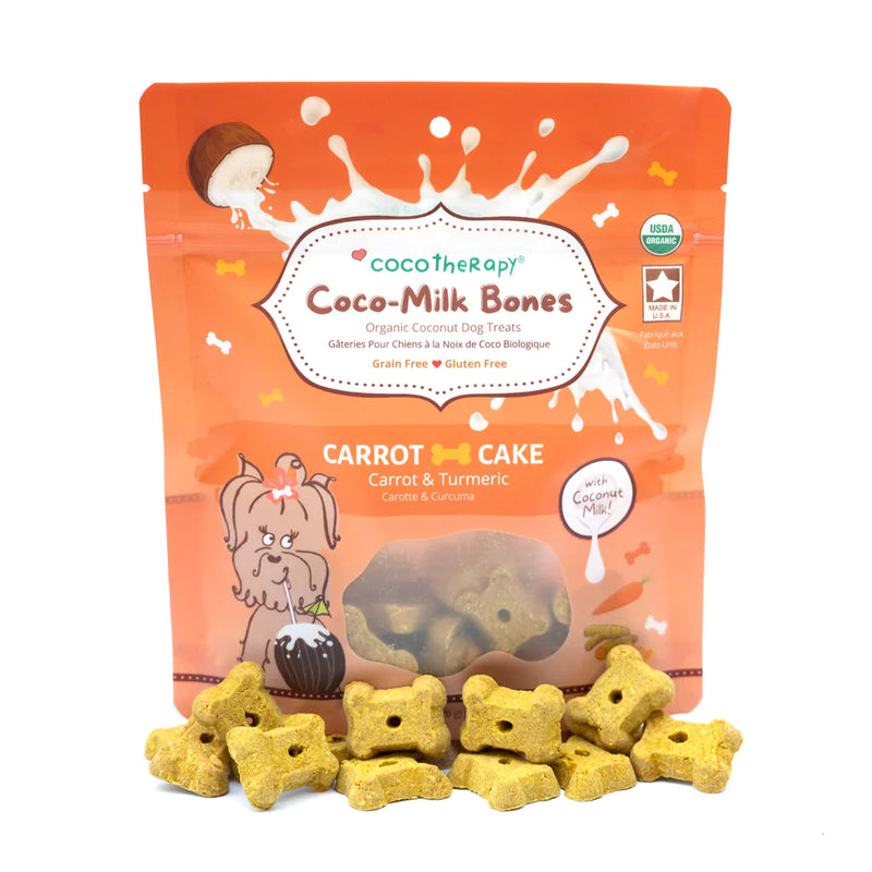 Coco-Milk Bones are crunchy and delicious treats that support optimal immune and digestive health in your dog. Treats are made with creamy organic coconut milk which is rich in medium chain triglycerides and is a healthy source of beneficial fatty acids.
