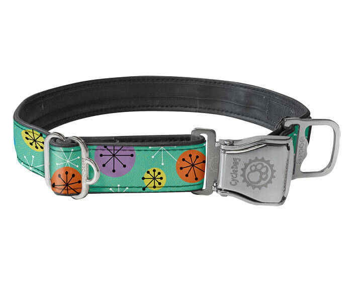 The Waterproof No-Stink Collars from Cycle Dog are stylish, functional, durable, easy to clean, perfect for everyday wear, eco-friendly, and Made in the USA. Collars feature a separate loop for I.D. tags/lights, bottle opener/leash loop, and a latch-lock metal buckle that is 4 times stronger than plastic.