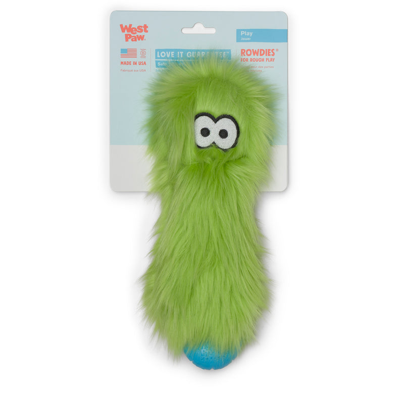 Rowdies are the best of plush and chew toys all rolled into one fun toy your dog will love. West Paw combined the sturdiest technologies to make an extremely durable plush dog toy. Rowdies contain a squeaker to prompt play, and chew bones for dogs who like to gnaw.