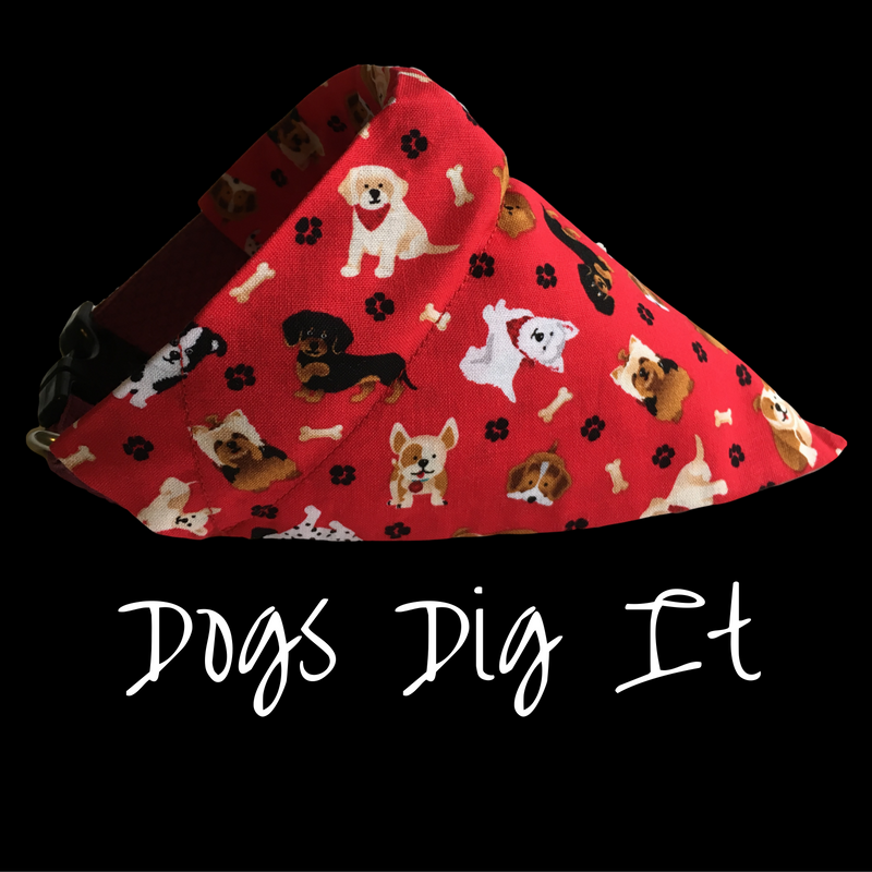 Adorable bandana that slides on to your dog's collar.