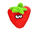 The Duraplush Strawberry dog toy is durable, soft, eco-friendly, and made in the USA. It features a Duraplush 2-ply bonded outer material, Stitchguard internal seams, and eco-fill recycled filling. Toy does not contain an internal squeaker.