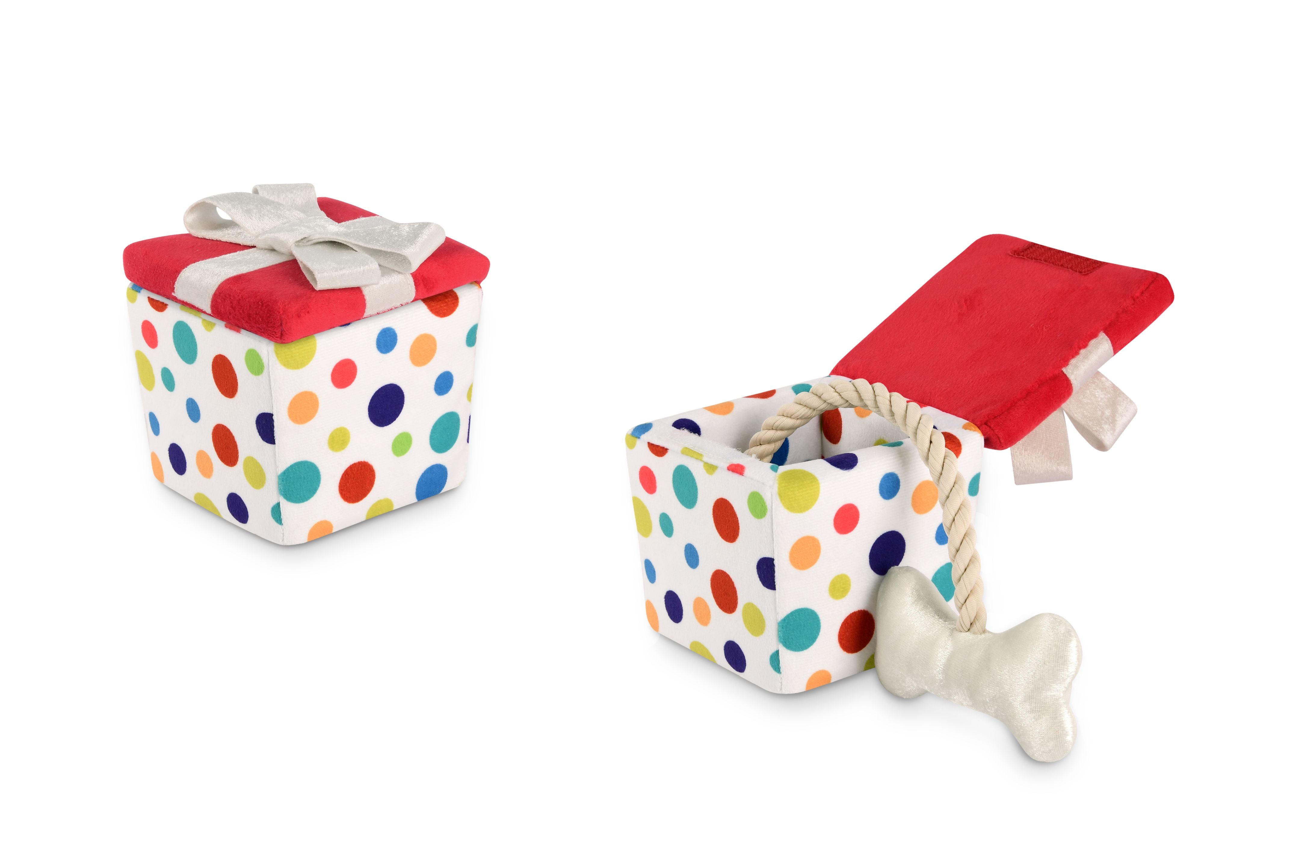 P.L.A.Y. plush dog toys are certified non-toxic, made with durable double-layered fabrics that feature reinforced stitching for extra durability, and are filled with PlanetFill® filler made from 100% post-consumer certified-safe recycled plastic bottles.
