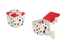 P.L.A.Y. plush dog toys are certified non-toxic, made with durable double-layered fabrics that feature reinforced stitching for extra durability, and are filled with PlanetFill® filler made from 100% post-consumer certified-safe recycled plastic bottles.