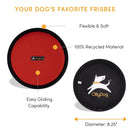 The pup-approved Olly Dog Flyer Disc is made from 100% recycled material that is durable and non-toxic. The soft and lightweight material makes it easy on dog teeth and gums. Ideal for tug-of-war or a game of fetch on land or water.
