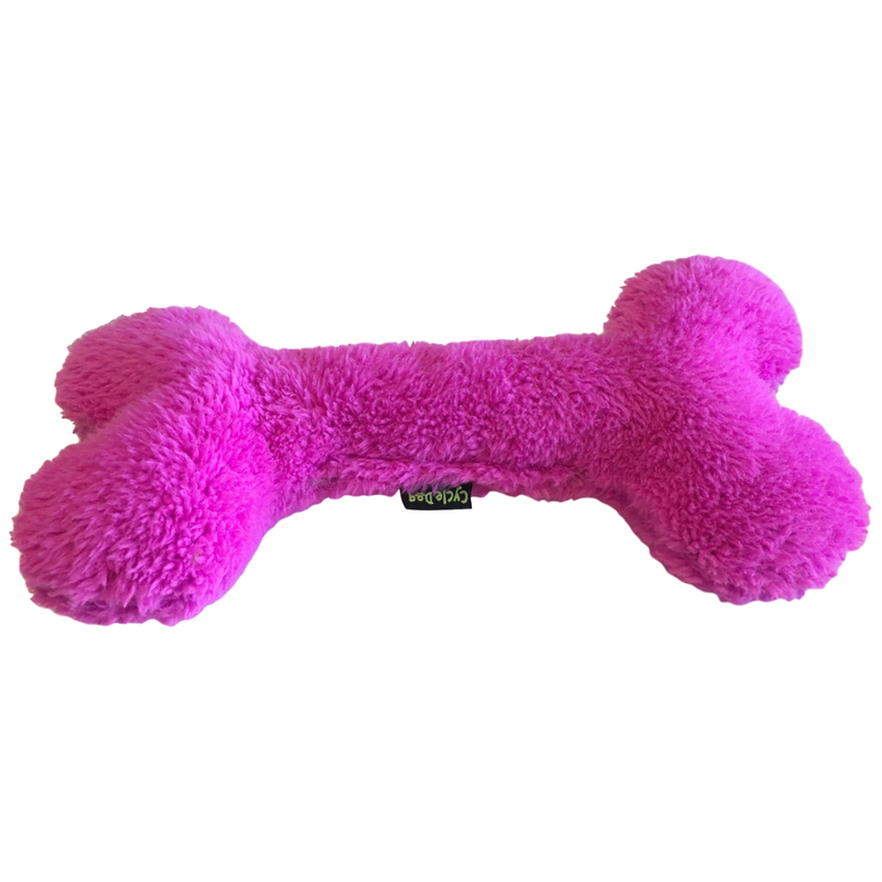 The Fuzzies! Bones are the perfect shape and size for dogs who like to carry toys around in their mouth. This durable and soft dog toy is eco-friendly and made in the USA. It features a Duraplush 2-ply bonded outer material, Stitchguard internal seams, and eco-fill recycled filling.