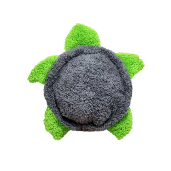 The Duraplush Turtle dog toy is the right shape and size to become your dogs pillow pal and snuggle companion. This durable and soft dog toy is eco-friendly and made in the USA. It features a Duraplush 2-ply bonded outer material, Stitchguard internal seams, and eco-fill recycled filling.