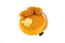 P.L.A.Y. plush dog toys are certified non-toxic, made with durable double-layered fabrics that feature reinforced stitching for extra durability, and are filled with PlanetFill® filler made from 100% post-consumer certified-safe recycled plastic bottles.