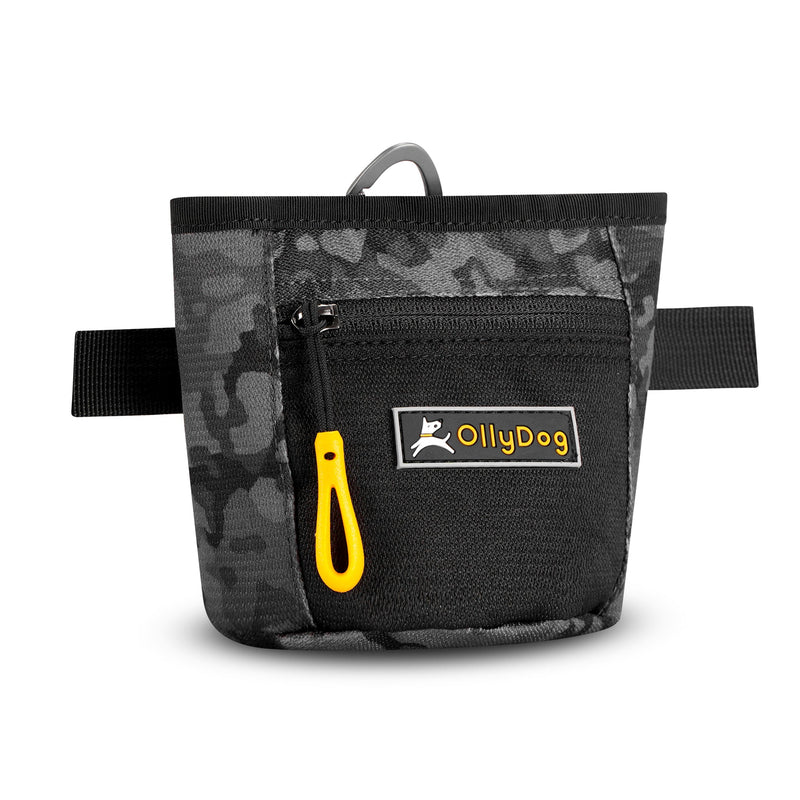 The Olly Dog Goodie Treat Bag can be worn around the waist, or clipped to a belt or pants pocket. The bag is water-resistant, and the magnetic closure allows quick and easy access to treats and to close the bag with ease. The front zipper pocket is the perfect size to hold car keys or a roll of waste bags!