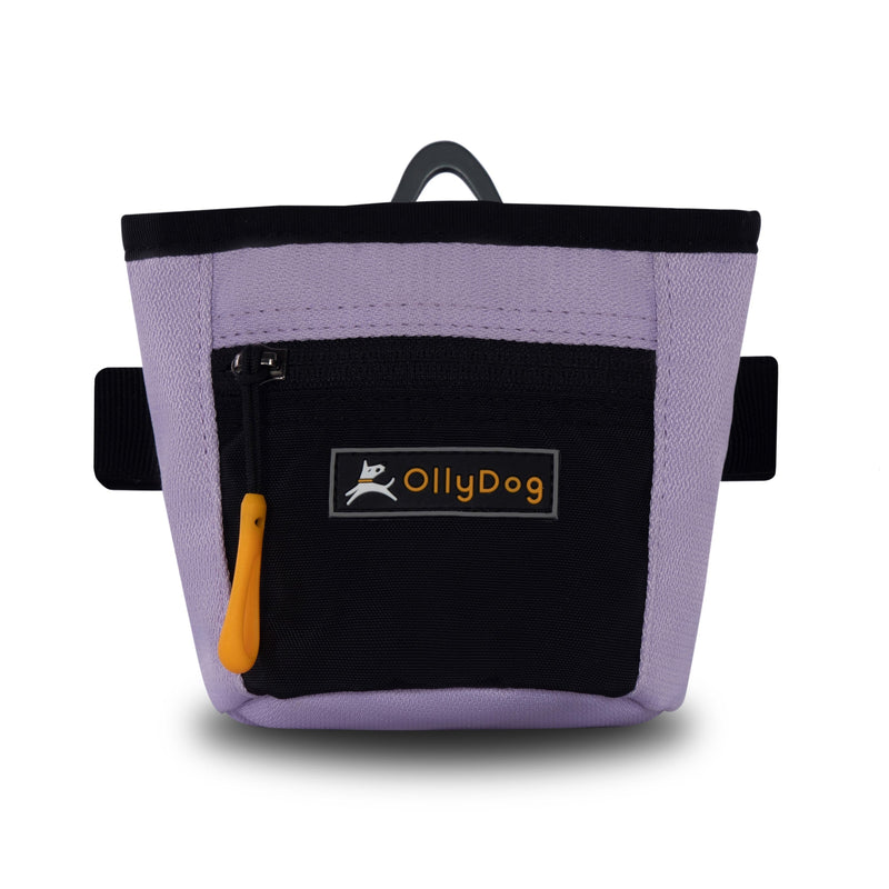The Olly Dog Goodie Treat Bag can be worn around the waist, or clipped to a belt or pants pocket. The bag is water-resistant, and the magnetic closure allows quick and easy access to treats and to close the bag with ease. The front zipper pocket is the perfect size to hold car keys or a roll of waste bags!