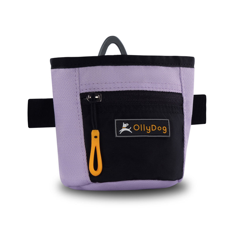 The Olly Dog Goodie Treat Bag can be worn around the waist, or clipped to a belt or pants pocket. The bag is water-resistant, and the magnetic closure allows quick and easy access to treats and to close the bag with ease. The front zipper pocket is the perfect size to hold car keys or a roll of waste bags!