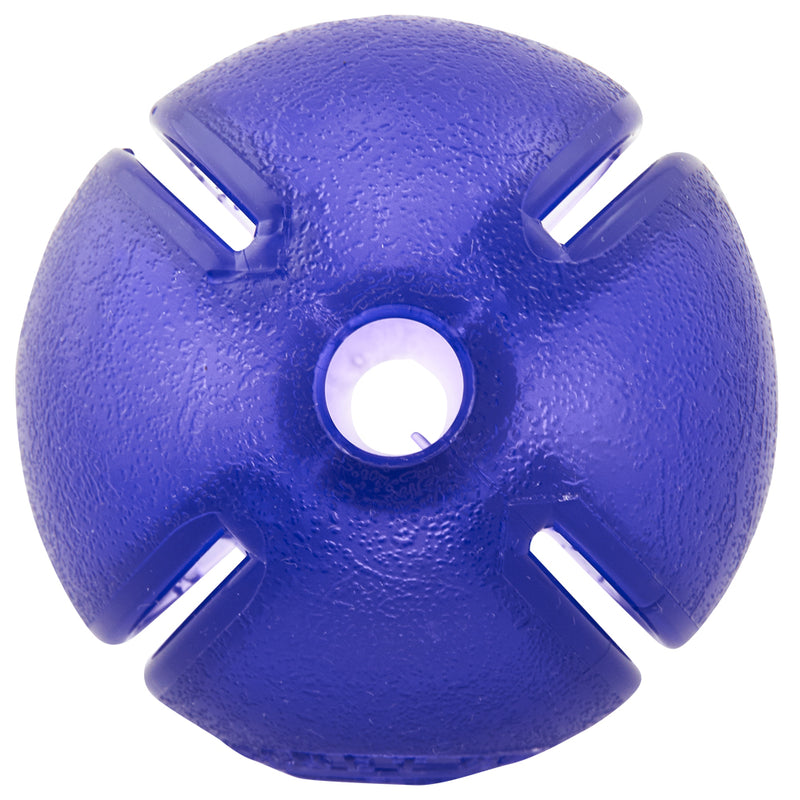 Guru is an ultra-durable interactive toy features five different openings to hide treats. This toy is designed to release treats only when your dog has applied enough pressure for the treats to pop out. Dogs will need to chew and squeeze the ball to release the treats.