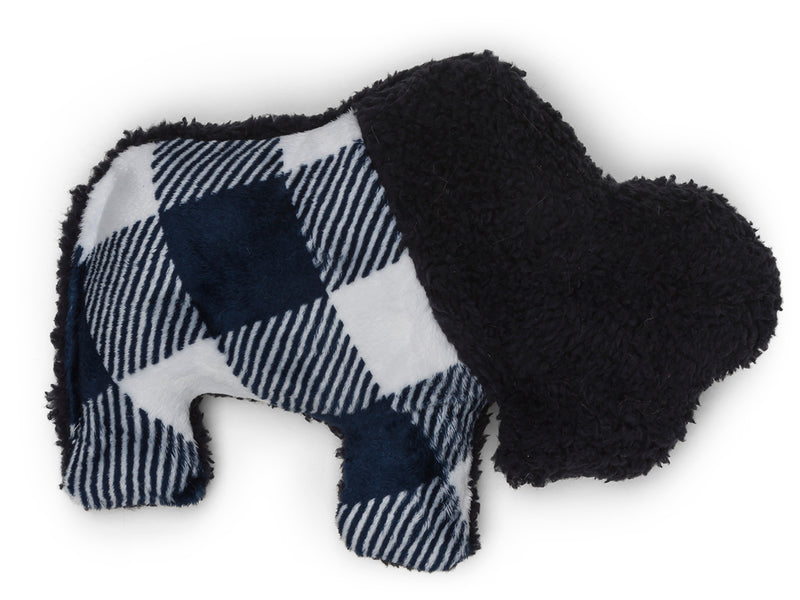 Merry Bison is sure to delight any dog with its attention-grabbing squeaker and eye-catching colors. Toy is made from faux suede, plush fleece fabric, and stuffed with 100% eco-friendly IntelliLoft fill that is made from recycled plastic bottles.