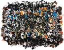 Our handmade multi-colored and multi-patterned snuffle mats are quadruple knotted to keep treats and dry food from falling through to the bottom of the mat. We use a heavy-duty rubber anti-fatigue mat for the base that is heavy, and will not slide around the floor like mats made from cheap plastic sink mats.