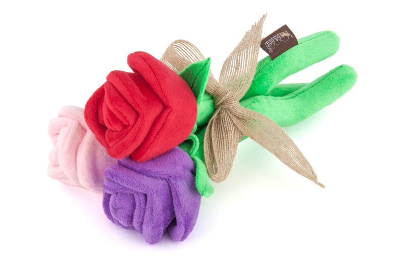 P.L.A.Y. plush dog toys are certified non-toxic, made with durable double-layered fabrics that feature reinforced stitching for extra durability, and are filled with PlanetFill® filler made from 100% post-consumer certified-safe recycled plastic bottles.