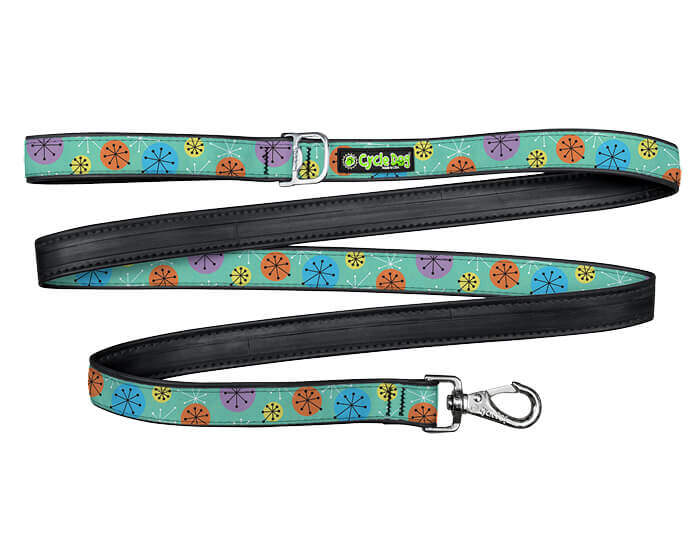 Leashes are waterproof, antibacterial, stylish, functional, durable, easy to clean, perfect for everyday use, and Made in the USA. Leashes feature a "Pup Top" bottle opener near the handle that can be used to attach an LED light or pick-up bags, and quick-snap hardware for easy collar attachment.