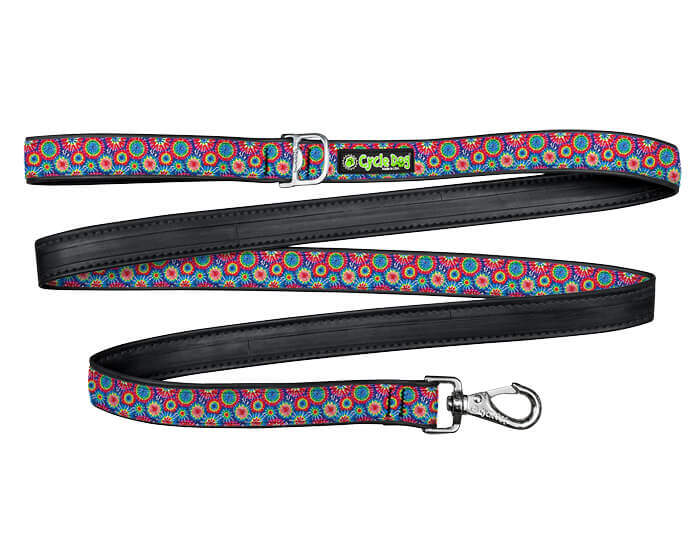 Leashes are waterproof, antibacterial, stylish, functional, durable, easy to clean, perfect for everyday use, and Made in the USA. Leashes feature a "Pup Top" bottle opener near the handle that can be used to attach an LED light or pick-up bags, and quick-snap hardware for easy collar attachment.