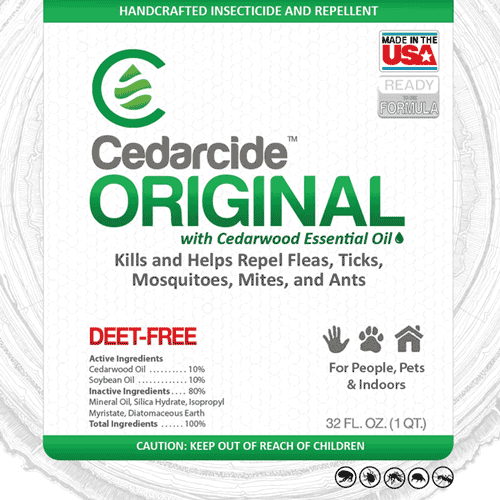 Cedarcide Original is a natural pest repellent that is safe for use indoors and on people and pets.