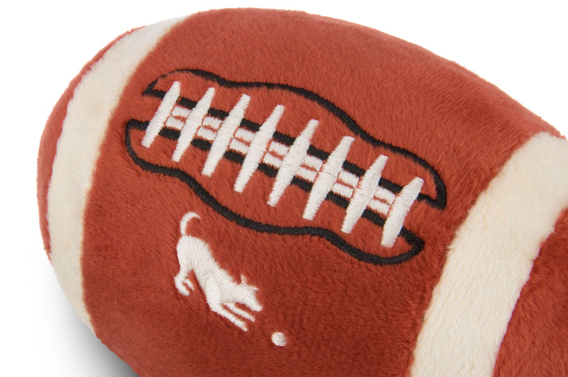 P.L.A.Y. plush dog toys are certified non-toxic, made with durable double-layered fabrics that feature reinforced stitching for extra durability, and are filled with PlanetFill® filler made from 100% post-consumer certified-safe recycled plastic bottles.