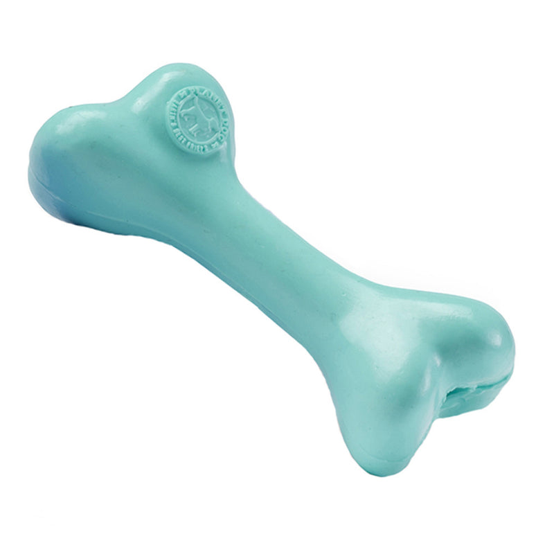 The Pup Bone is made from the award-winning Orbee-Tuff material, which is 100% recyclable and non-toxic. Toy is made specifically for puppies and is durable, bouncy, buoyant, and perfect for tossing and fetching. Toy is infused with natural mint oil.