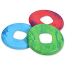 Sailz is a durable and lightweight frisbee that flies far and fast. The center grip hole makes it easy for dogs to pick up and carry around. Toy is made of pliable material that is gentle on dog teeth and gums. Designed for interactive play, and perfect for dogs who love to run. Toy floats in water and has an ocean-inspired texture.