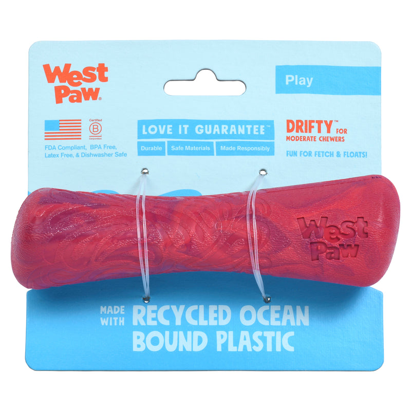 Drifty is a durable stick/bone shaped toy that is best suited for dogs who like to chew or play fetch. The bulbous ends provide the perfect chunky chew zone and the shape makes it easy for dogs to carry around. Toy floats in water and has an ocean-inspired texture.