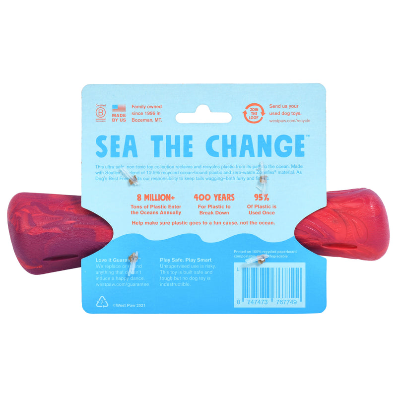Drifty is a durable stick/bone shaped toy that is best suited for dogs who like to chew or play fetch. The bulbous ends provide the perfect chunky chew zone and the shape makes it easy for dogs to carry around. Toy floats in water and has an ocean-inspired texture.