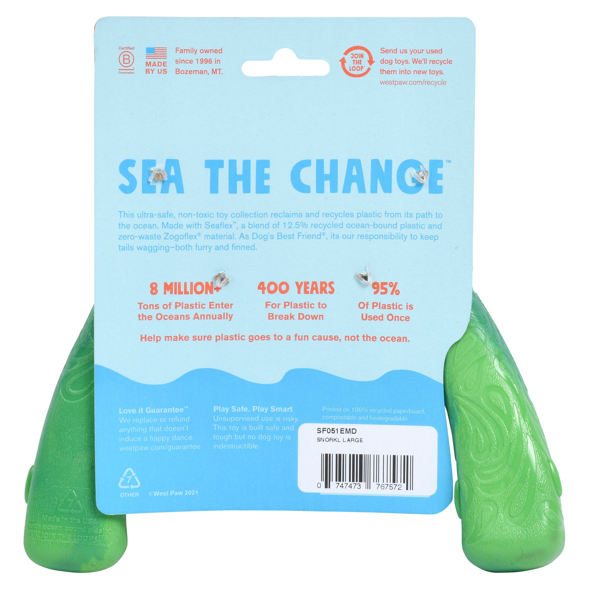 Snorkl is a durable and fun shaped toy that is designed for dogs who love bones, boomerangs, and games of tug. Perfect for interactive play between dogs or bond forming play between dogs and their humans. Toy floats in water and has an ocean-inspired texture.