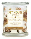 Pet House candles are hand-poured, and made from 100% natural, dye-free soy wax. Comes in an 8.5 oz. glass jar. Fragrance profile is a scrumptious blend of nutty pecans, sweet maple, toasted coconut, hint of vanilla, and buttery pie crust.