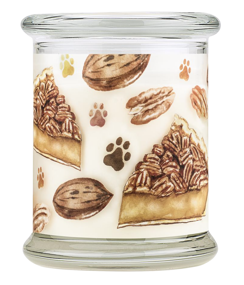 Pet House candles are hand-poured, and made from 100% natural, dye-free soy wax. Comes in an 8.5 oz. glass jar. Fragrance profile is a scrumptious blend of nutty pecans, sweet maple, toasted coconut, hint of vanilla, and buttery pie crust.