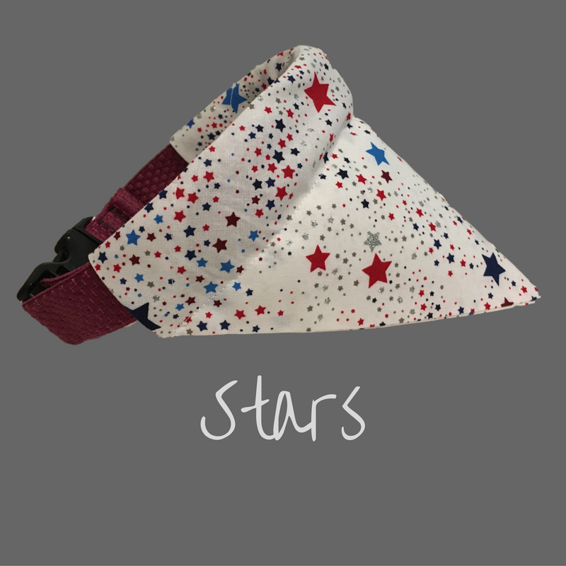 Adorable bandana that slides on to your dog's collar.