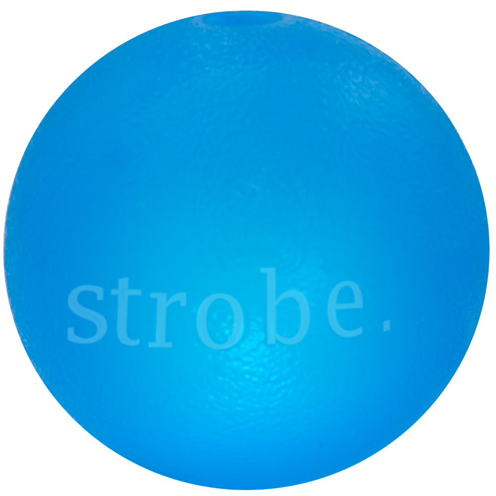 Strobe ball is made from the award-winning Orbee-Tuff material, which is 100% recyclable and non-toxic. Bounce Strobe on a hard surface to activate the multi-colored LED light. The blinking LED light makes Strobe easy to spot in the dark or buried in the snow!