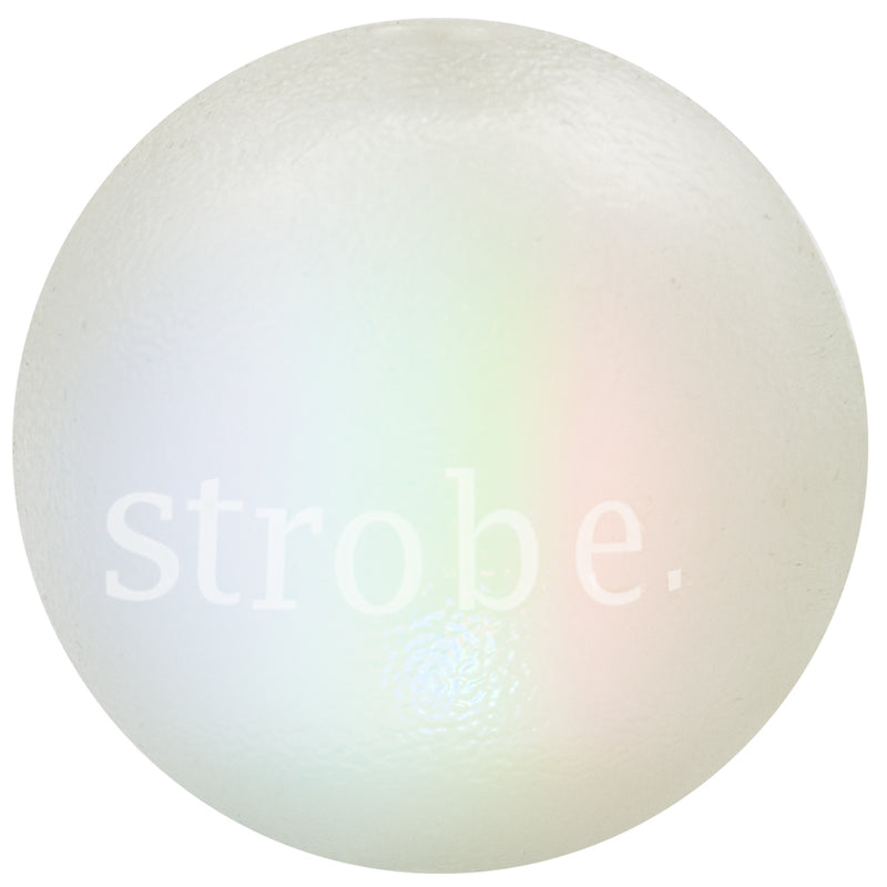 Strobe ball is made from the award-winning Orbee-Tuff material, which is 100% recyclable and non-toxic. Bounce Strobe on a hard surface to activate the multi-colored LED light. The blinking LED light makes Strobe easy to spot in the dark or buried in the snow!