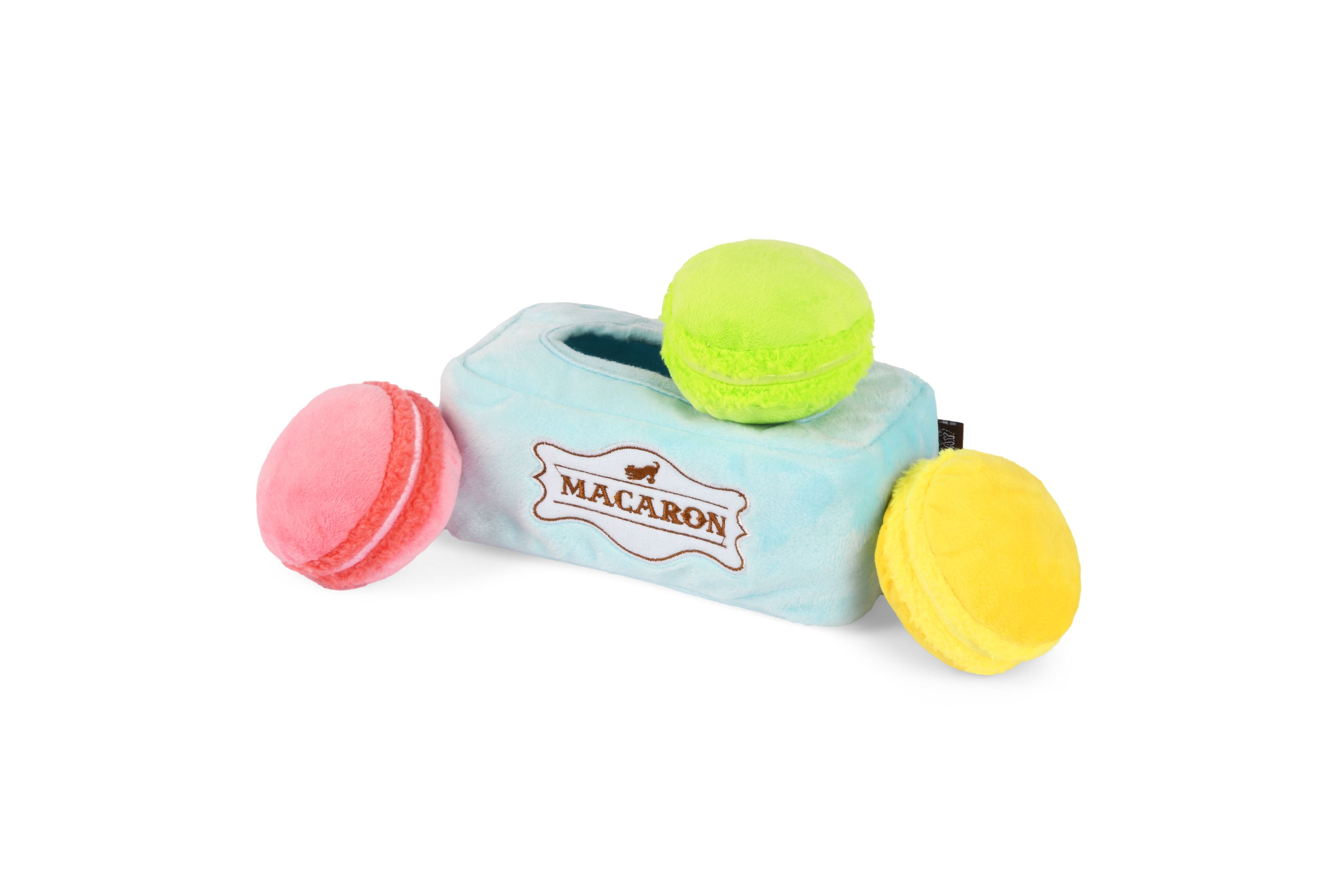 P.L.A.Y. plush dog toys are certified non-toxic, made with durable double-layered fabrics that feature reinforced stitching for extra durability, and are filled with PlanetFill® filler made from 100% post-consumer certified-safe recycled plastic bottles.