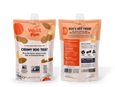A healthy gourmet upgrade perfect for sneaking into treat toys, dressing up dinner, or rewarding the goodest boys and girls on the trail. Simple nutrition packed into a mess-free pouch for happy treating.