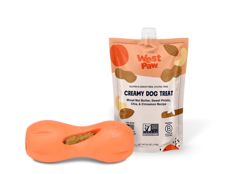 A healthy gourmet upgrade perfect for sneaking into treat toys, dressing up dinner, or rewarding the goodest boys and girls on the trail. Simple nutrition packed into a mess-free pouch for happy treating.
