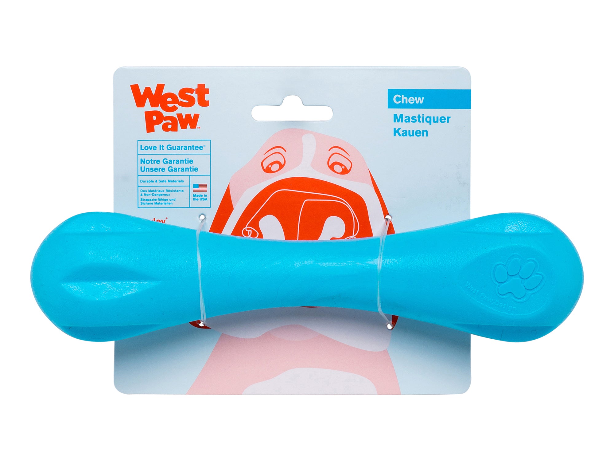 Hurley is extremely durable and made for dogs of all sizes. It is best suited for those that like to chew or play fetch (especially in water). The classic bone shape make Hurley easy for dogs to carry around, and the bright colors make it easy to spot both indoors and outdoors.