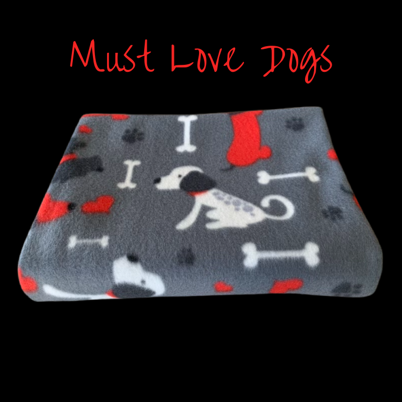 40" x 50" handmade fleece blanket for you or your pets. Blanket edges are finished.