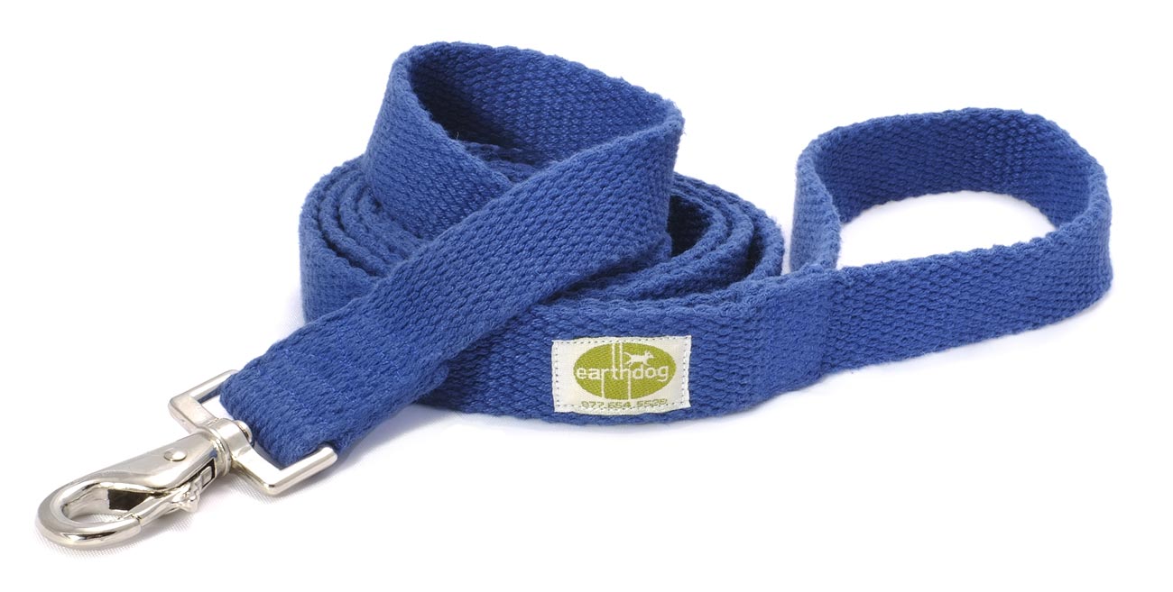 Brightly colored leashes by Earth Dog are made from 100% hemp webbing and high-quality snap hooks. Leashes are durable and easy to clean.