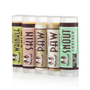 The Powerhouse Travel Set includes all five of the healing balms (Skin Soother, Snout Soother, Paw Soother, PawTection, and Wrinkle Balm), so you can ensure that your dog is happy and healthy, from snout to tail. Whether you want an on-the-go first aid kit for your dog, or simply want to try all of the balms, the Powerhouse Travel Set is for you!