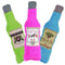 The Duraplush BrewGear bottles are durable and soft dog toys that are eco-friendly and made in the USA. They feature a Duraplush 2-ply bonded outer material, Stitchguard internal seams, and eco-fill recycled filling. Toys do not contain internal squeakers.