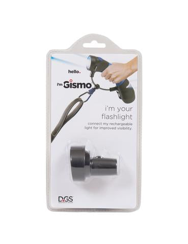 Connect the rechargeable LED light to the top of the i'm Gismo Handle for improved visibility and safety during evening strolls with your dog.