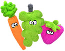 The Duraplush Carrot dog toy is durable, soft, eco-friendly, and made in the USA. It features a Duraplush 2-ply bonded outer material, Stitchguard internal seams, and eco-fill recycled filling. Toy does not contain an internal squeaker.