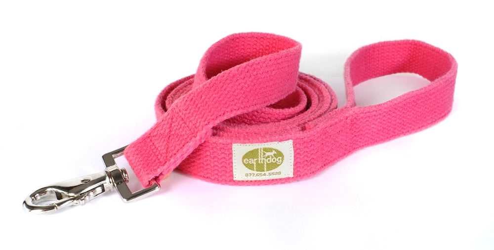 Brightly colored leashes by Earth Dog are made from 100% hemp webbing and high-quality snap hooks. Leashes are durable and easy to clean.