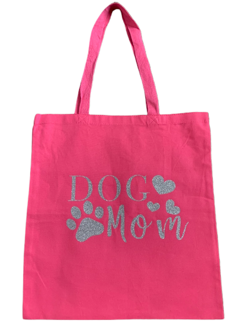 Canvas Tote Bags Kiss My Mutt - Hot Pink