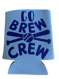 High-quality, brightly colored can koozies with cute Wisconsin sports themed designs made with sparkly vinyl.
