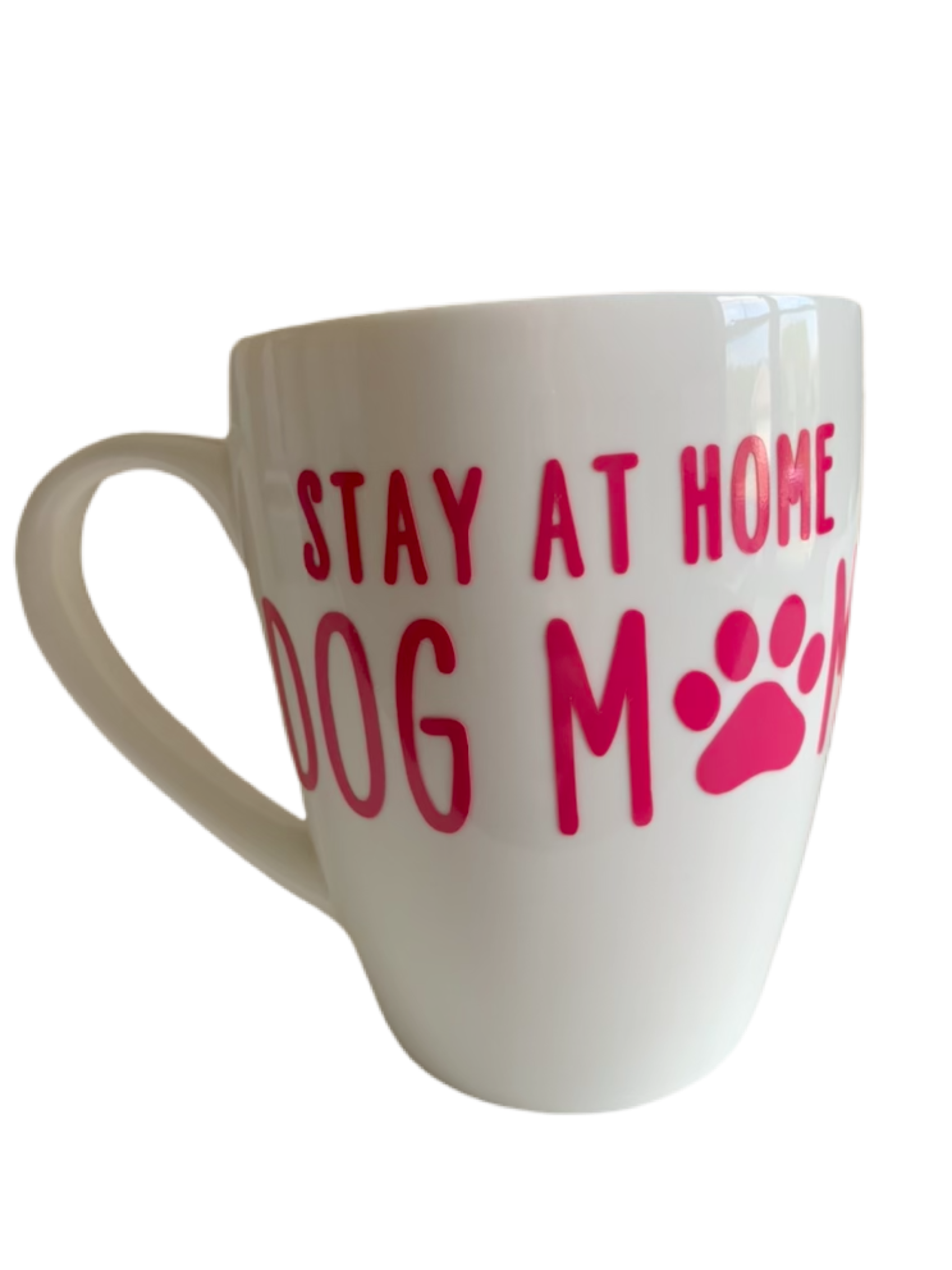 Beautiful true white porcelain coffee mugs with cute dog designs made with vinyl. Mugs have a sleek and elegant design, and are chip resistant. The well-shaped handle allows adequate room between the mug and handle for a comfortable grip.